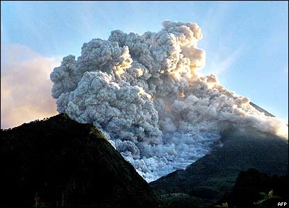 Smoking Mount Merapi.